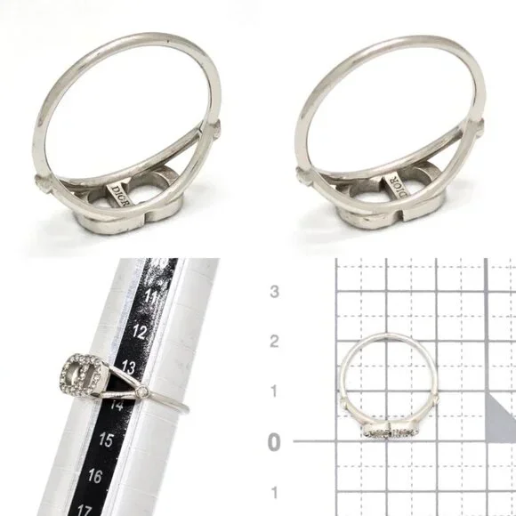 Dior Clair D Lune Clair de Lune Ring L White Crystal CD Signature - Picture 9 of 9